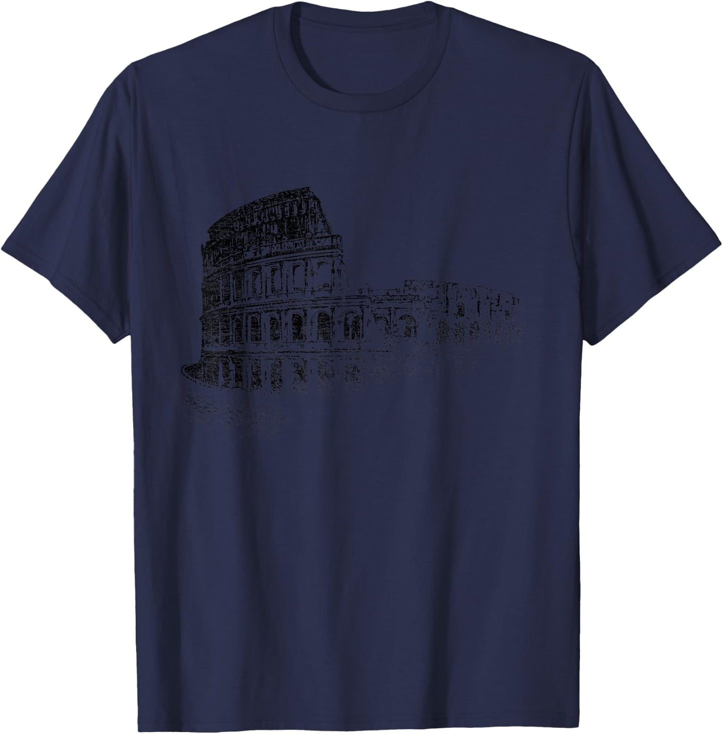 Rome Colosseum Vintage Skyline Italy Fan I Love Roma T-Shirt - T-Shirt | Navy