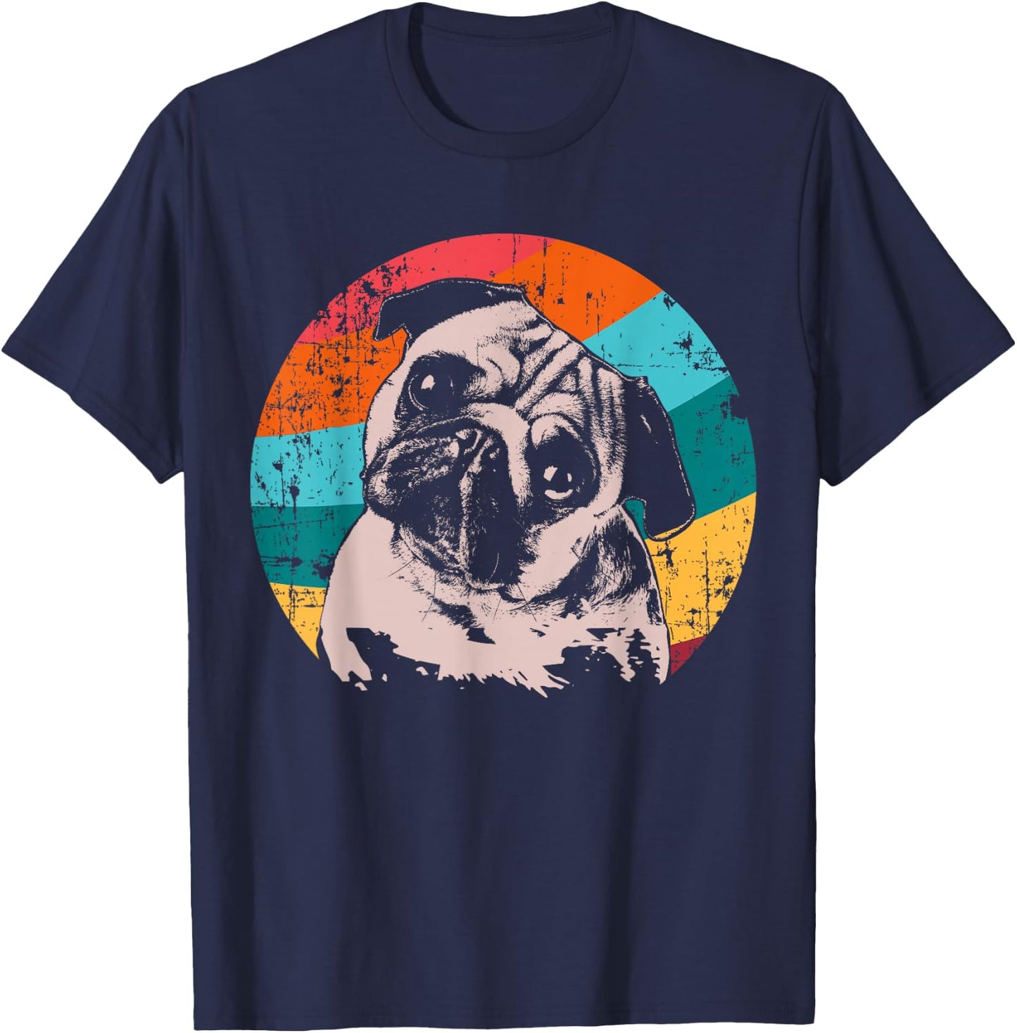 Pug Puggie-Dog T-Shirt - T-Shirt | Navy