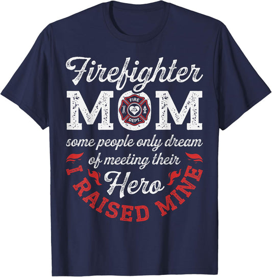 Firefighter Mom Mother's Day Thin Red Line Firefighting T-Shirt - T-Shirt | Navy