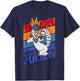 Madagascar King Julien Striped Portrait T-Shirt - T-Shirt | Navy
