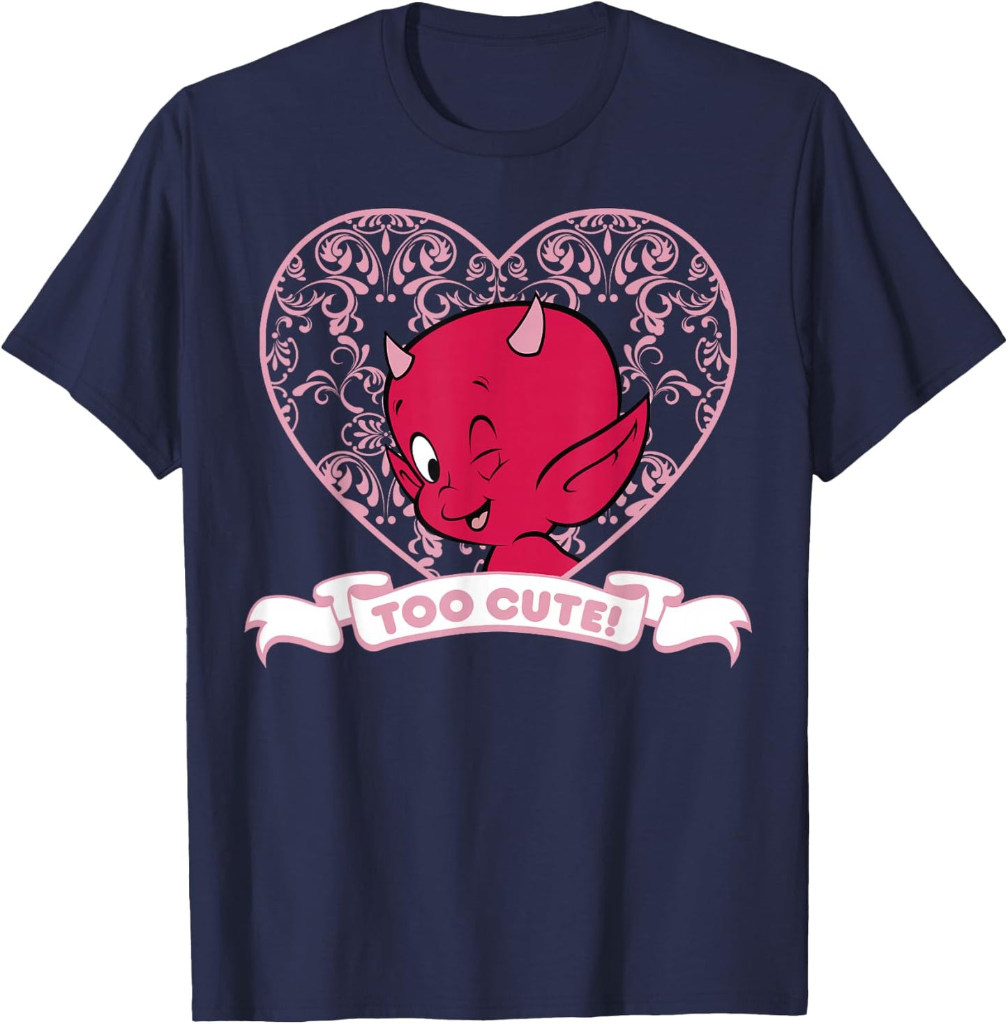 Hot Stuff The Little Devil Too Cute Heart Portrait T-Shirt - T-Shirt | Navy