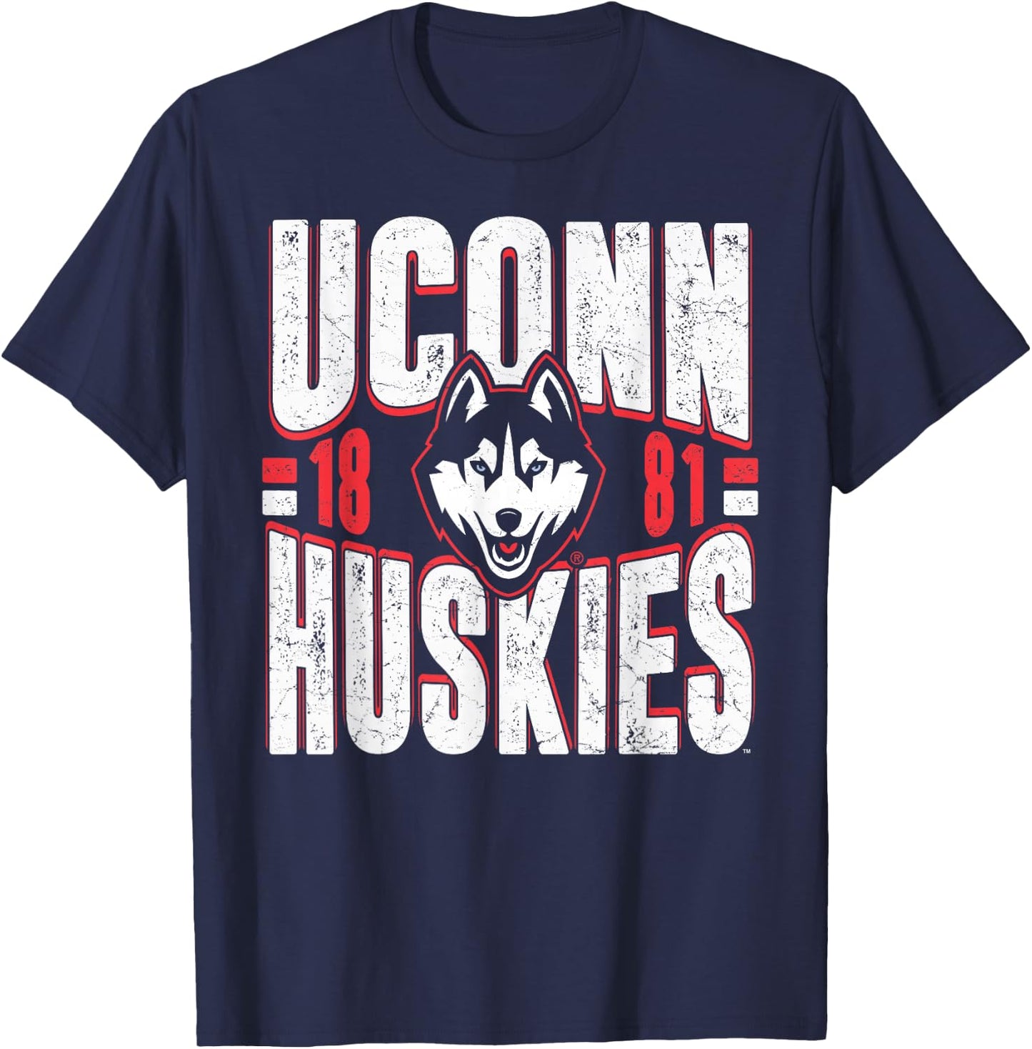 Connecticut Huskies Vintage 90's Retro Navy T-Shirt - T-Shirt | Navy