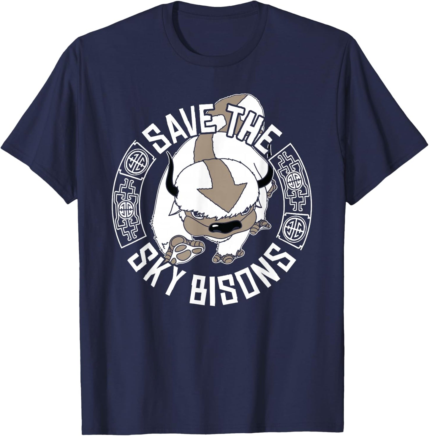 Save The Sky Bisons With Bison Head T-Shirt - T-Shirt | Navy
