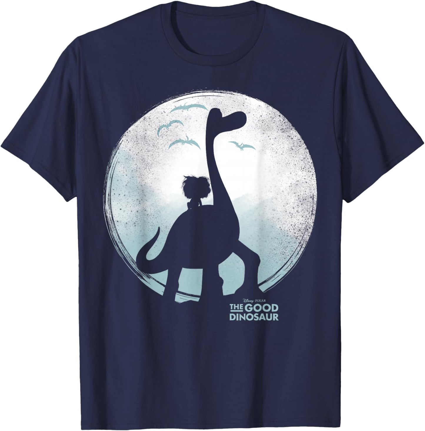 Disney Pixar The Good Dinosaur Moon Silhouette Movie Logo T-Shirt - T-Shirt | Navy