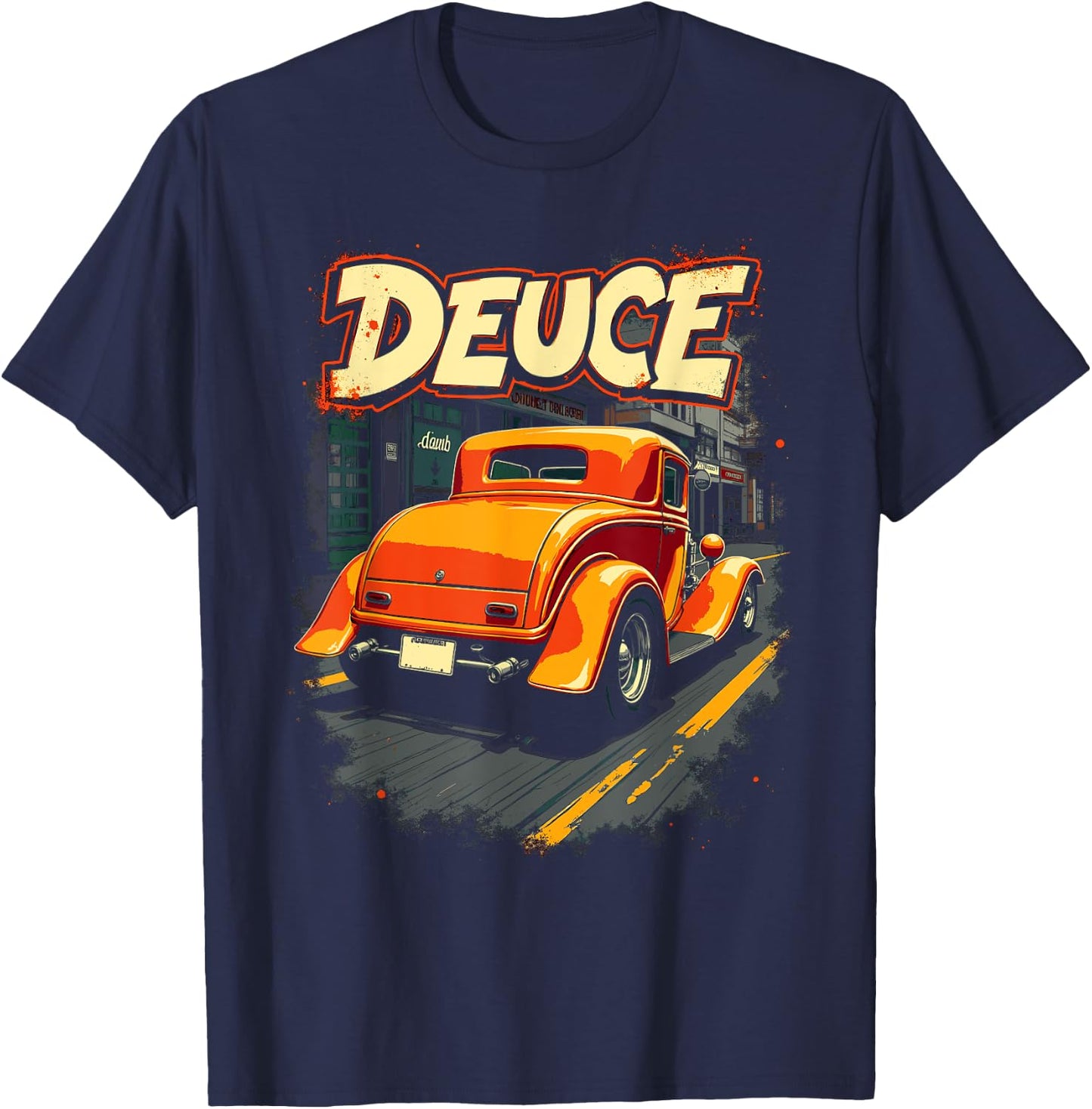32 Deuce Coupe American Classic 3 Window Deuce Coupe Hot Rod T-Shirt - T-Shirt | Navy