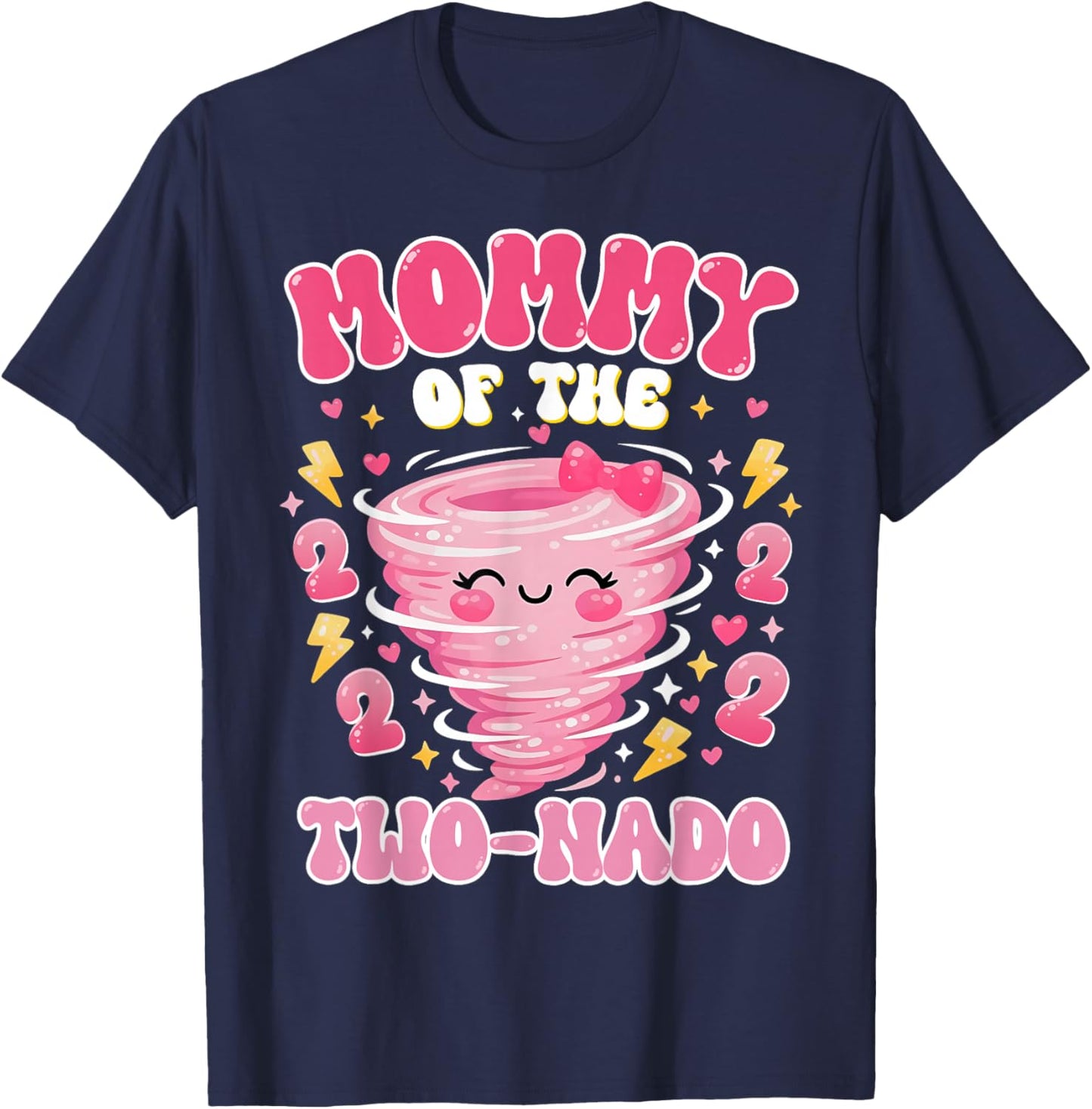 Mommy of The Two-nado 2nd Birthday Girl Tornado Theme Bday T-Shirt - T-Shirt | Navy