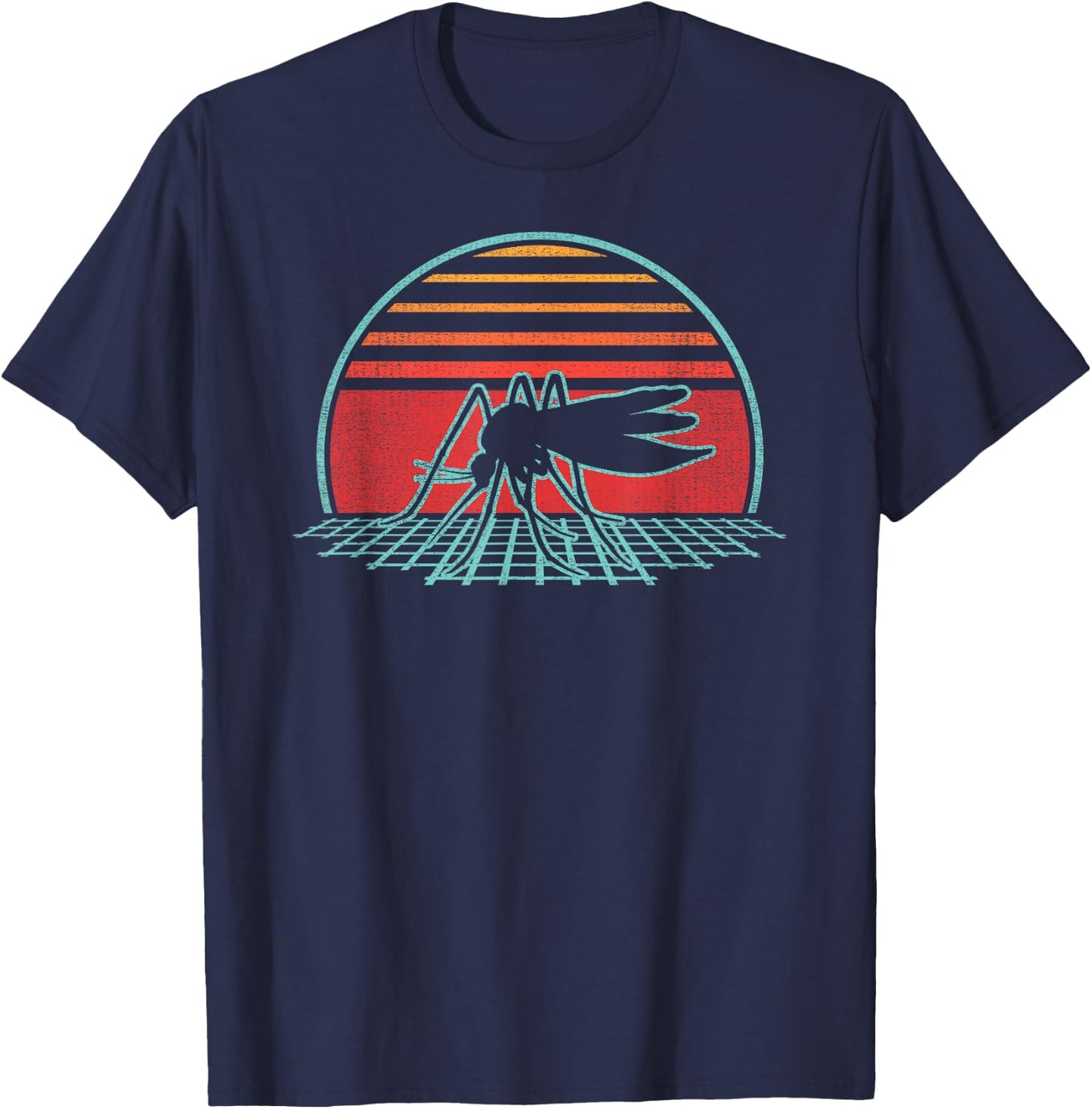 Mosquito Retro Vintage 80s Mosquito Gift T-Shirt - T-Shirt | Navy
