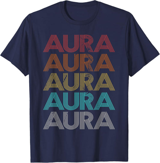 Retro Vintage Aura T-Shirt - T-Shirt | Navy