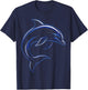 Blue Dolphin Ocean Animal Marine Life Lover T-Shirt - T-Shirt | Navy