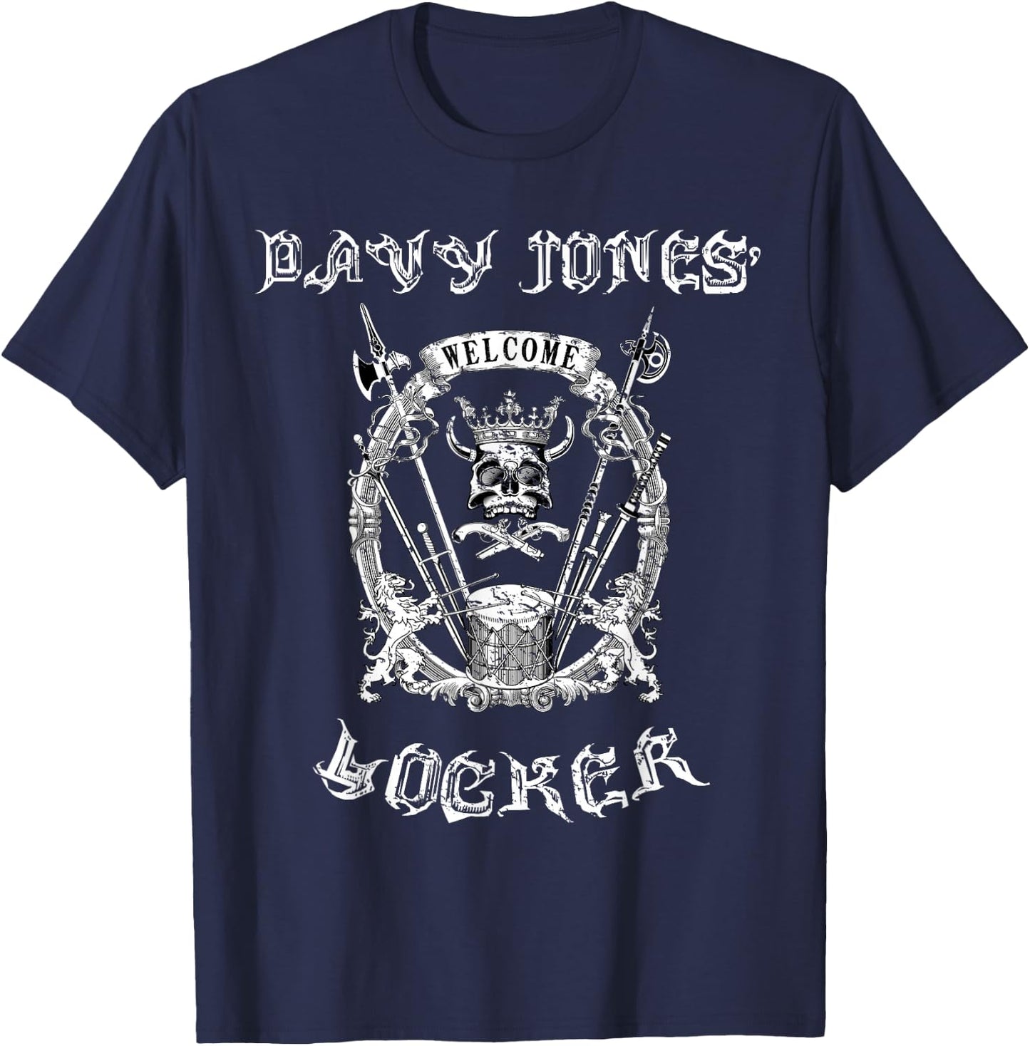 Welcome to Davy Jones Locker - Cool Pirate bottom of the Sea T-Shirt - T-Shirt | Navy
