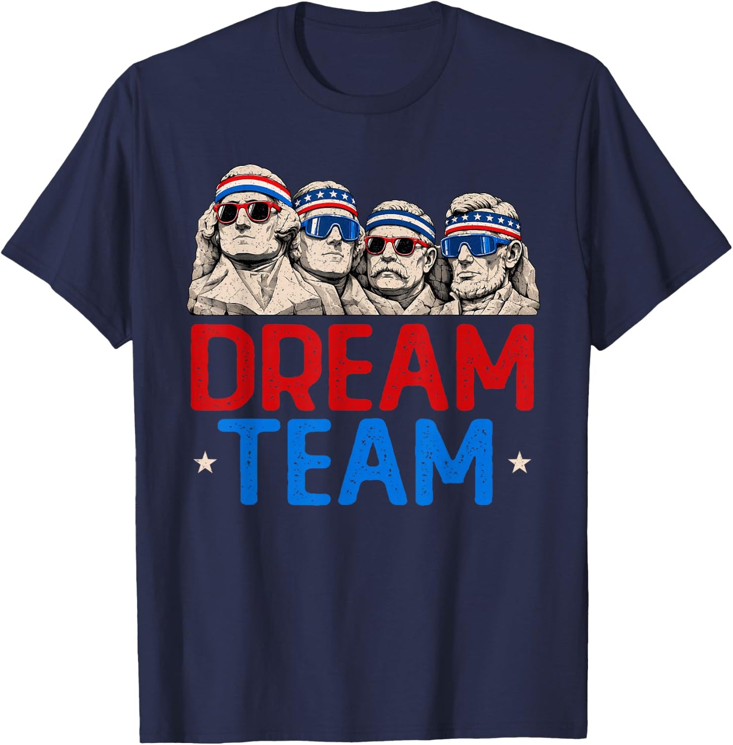 Team Patriotic Presidents Mount American USA 4th of July T-Shirt - T-Shirt | Navy