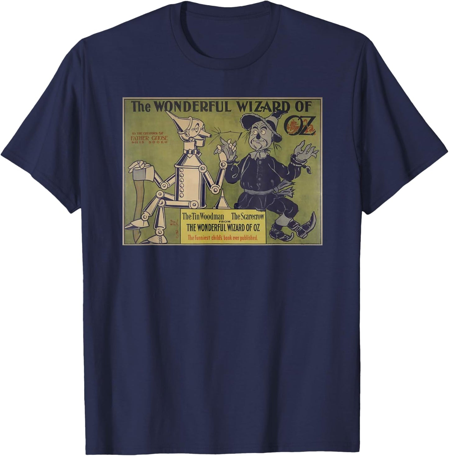 Vintage Scarecrow Tin-Man Shirt Art-The Wizard of OZ T-Shirt - T-Shirt | Navy