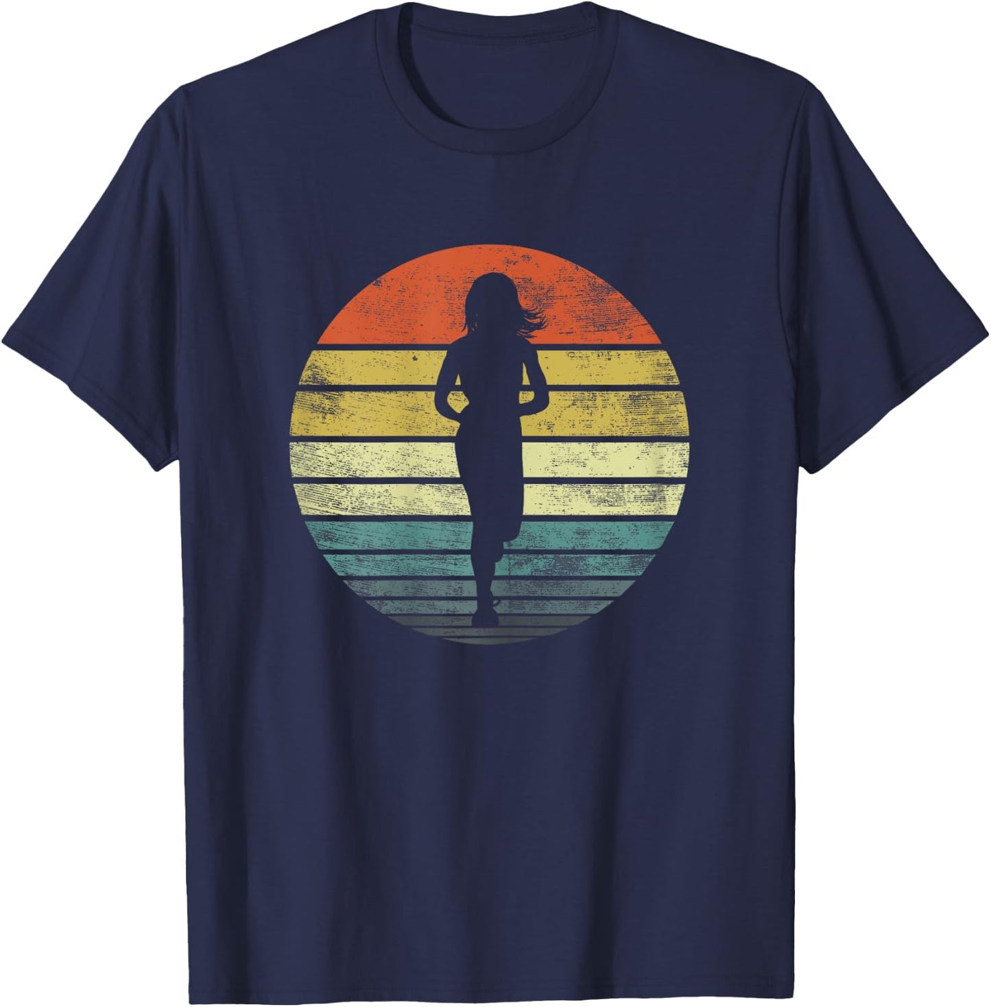 Runners Gifts Funny Running Retro Vintage Fitness Jogging T-Shirt - T-Shirt | Navy
