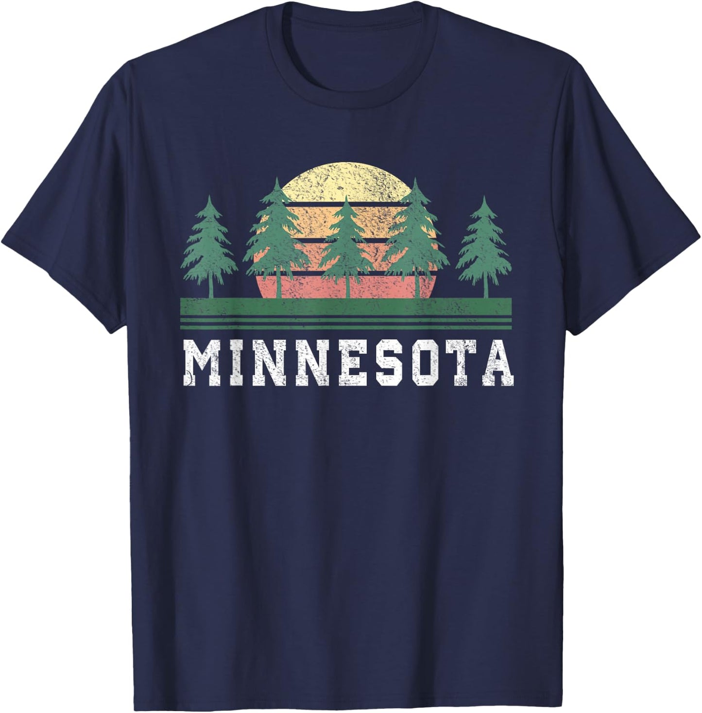 Minnesota MN Retro Vintage Gift Men Women Kids T-Shirt - T-Shirt | Navy