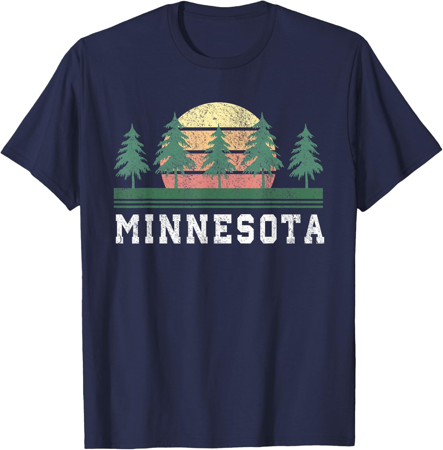 Minnesota MN Retro Vintage Gift Men Women Kids T-Shirt - T-Shirt | Navy
