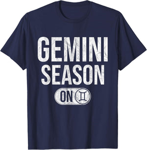 Gemini Season On - Astrology Zodiac Sign Air Signs T-Shirt - T-Shirt | Navy