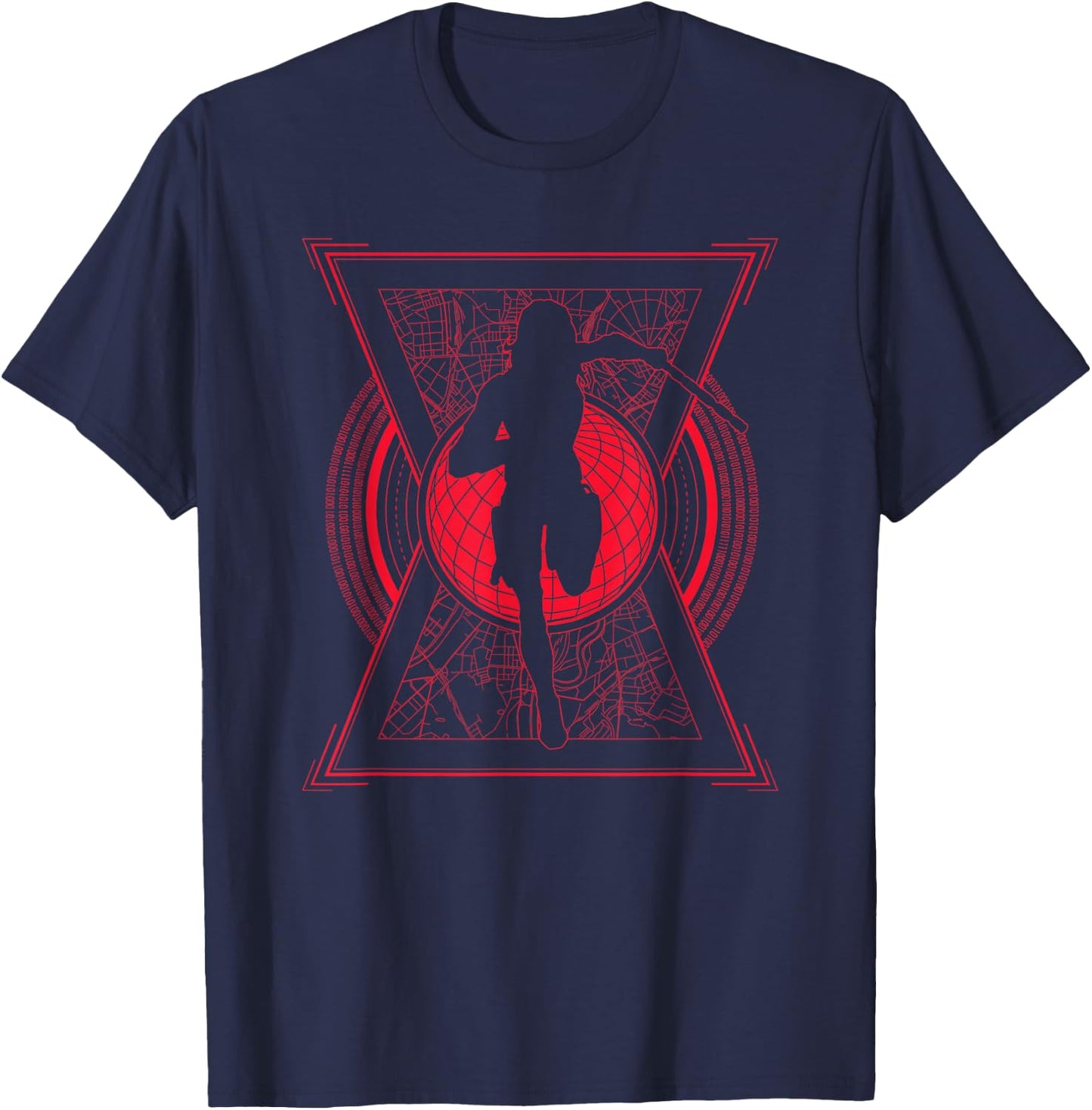 Marvel Black Widow Movie Natasha Romanoff Silhouette T-Shirt - T-Shirt | Navy