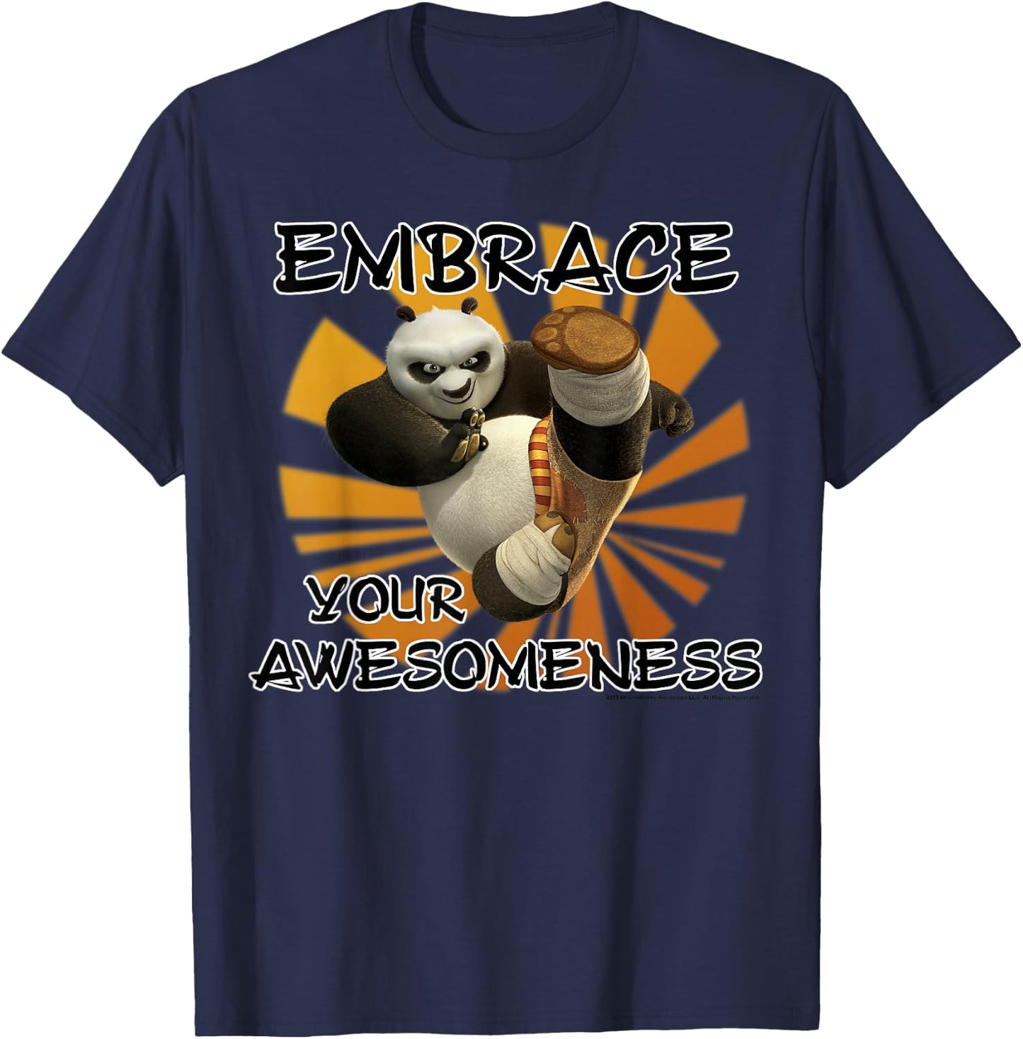 Kung Fu Panda Embrace Your Awesomeness Po Portrait T-Shirt - T-Shirt | Navy