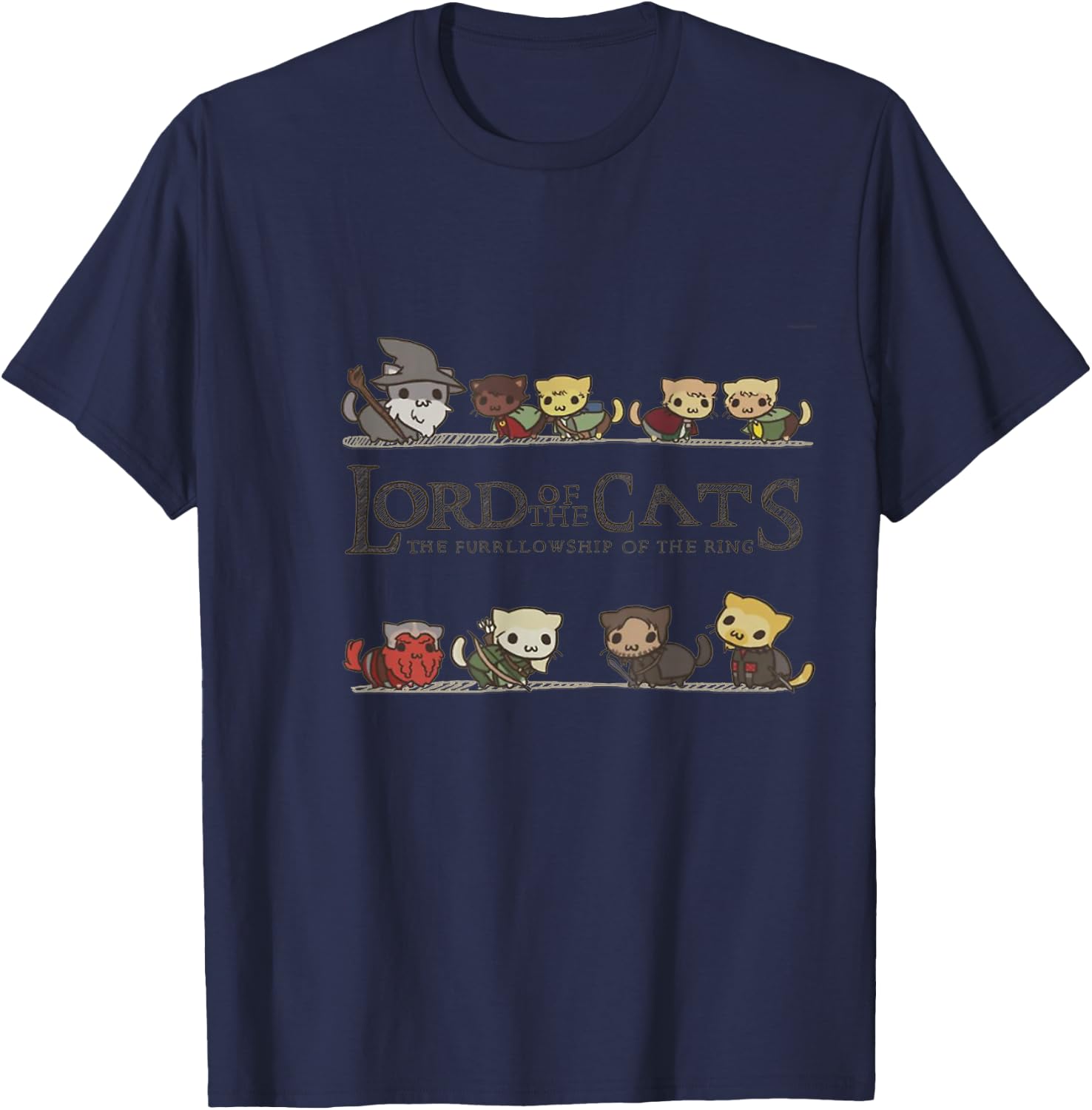 Cat - Lord of The Cats - Funny Kitten T-Shirt - T-Shirt | Navy