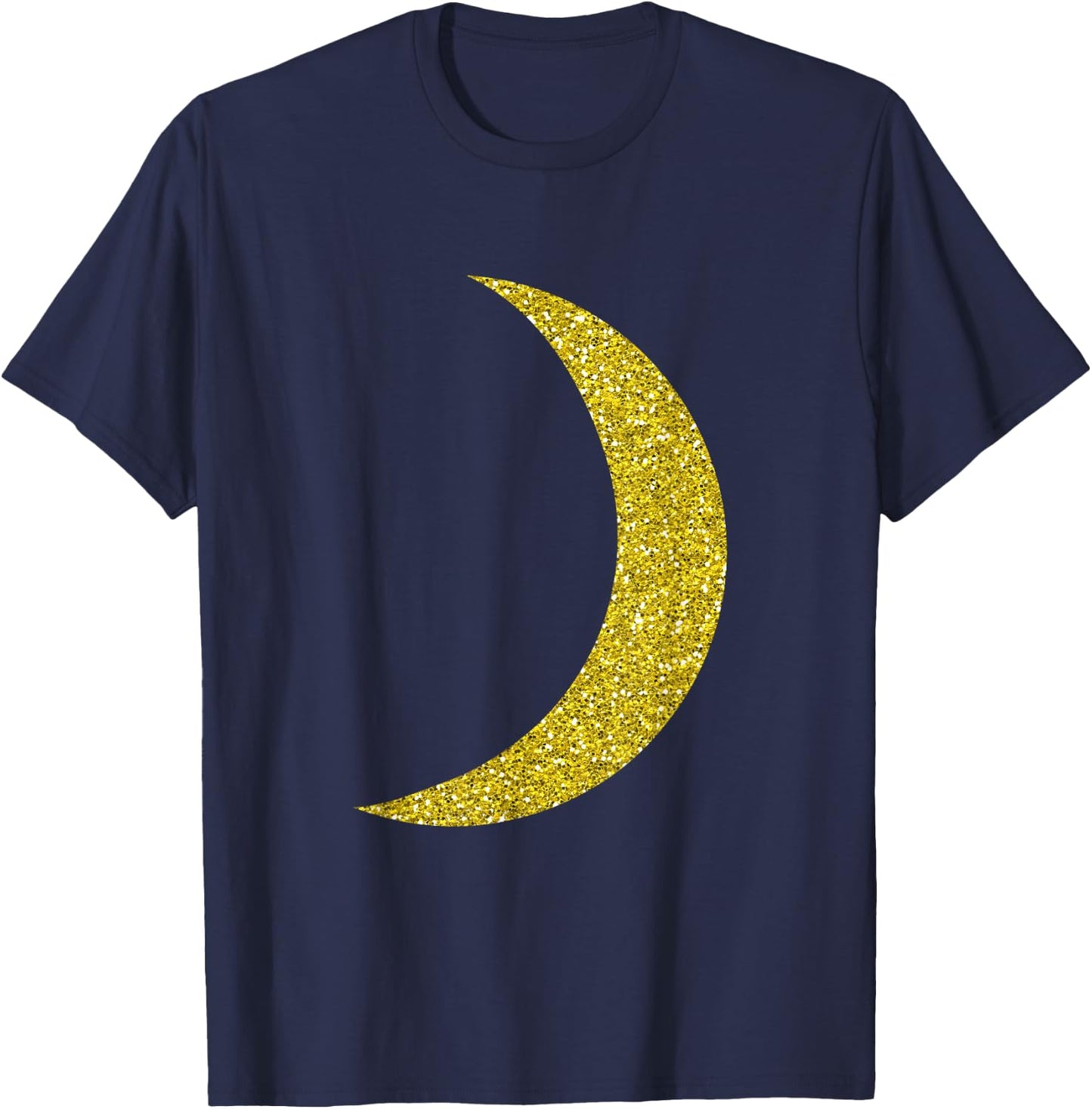 Cool Big Gold Crescent Moon Astronomy T-Shirt - T-Shirt | Navy
