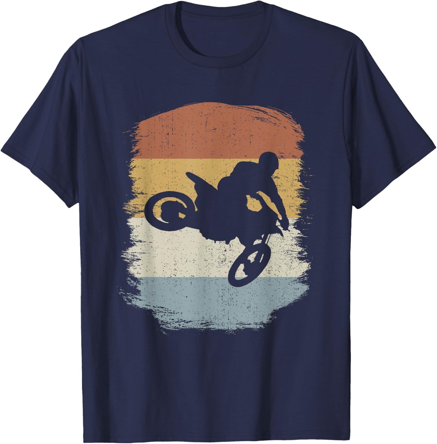 Retro Motocross Biker Dirt Bike - Vintage Supercross T-Shirt - T-Shirt | Navy
