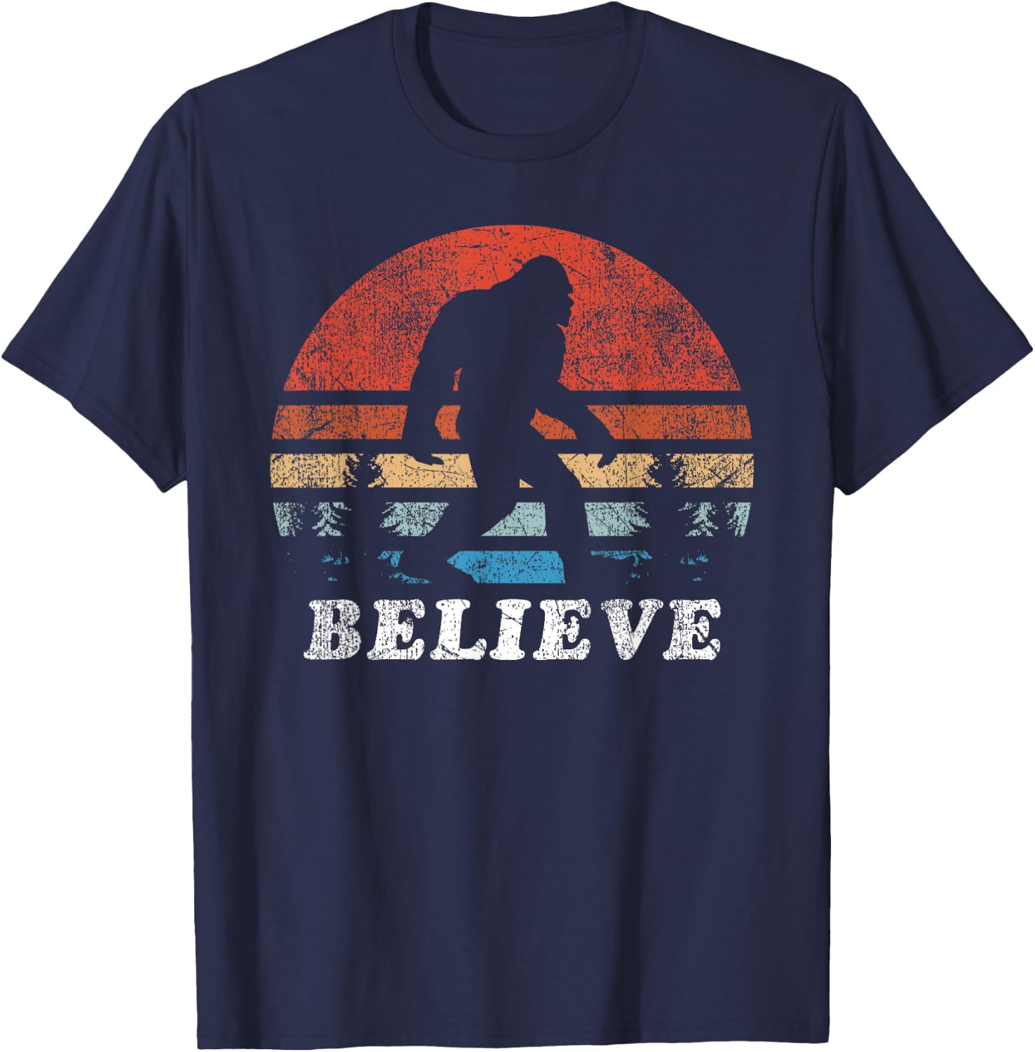 BigFoot Believe Funny T-Shirt - T-Shirt | Navy