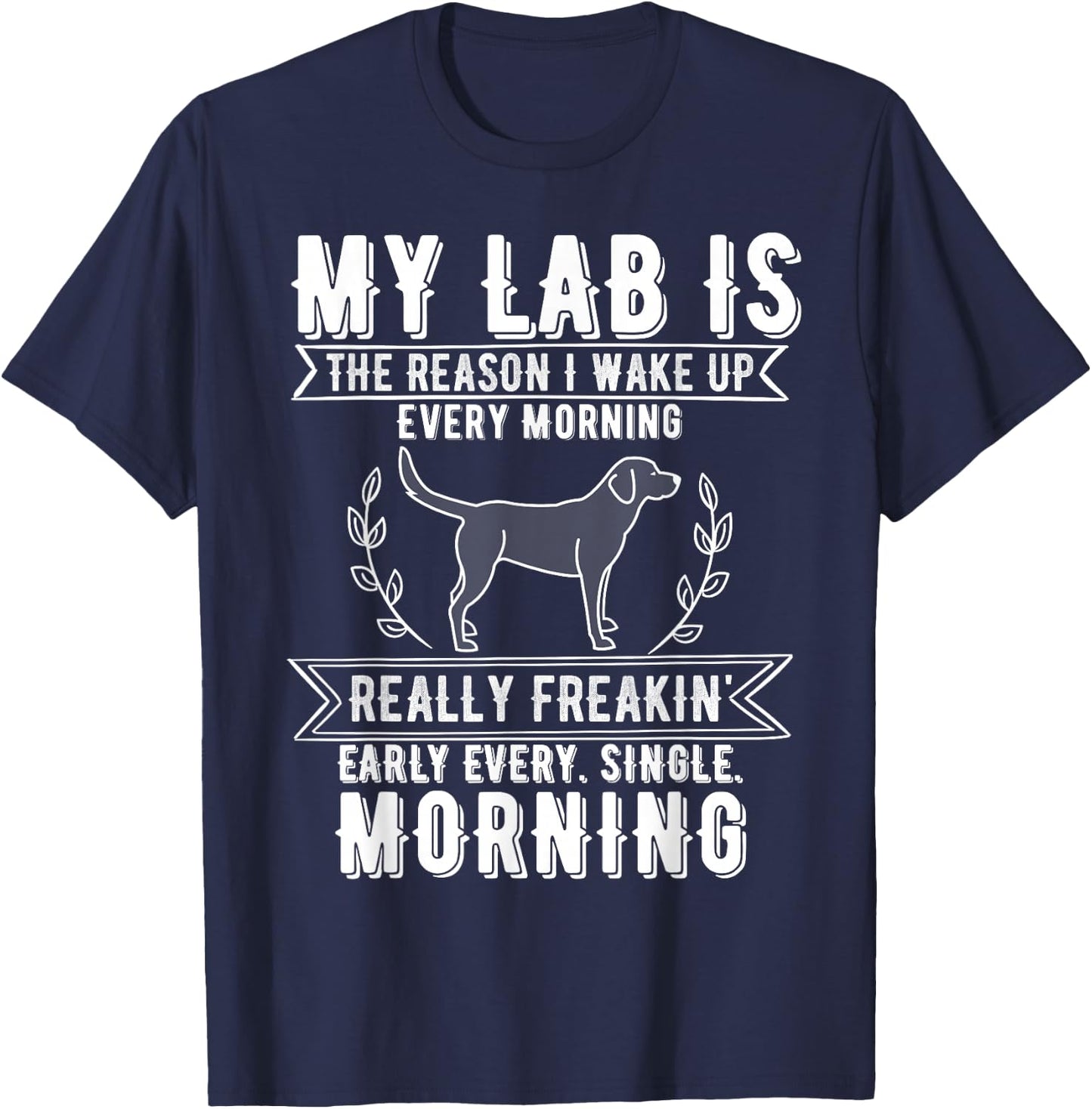 2025 Funny Lab Dog Meme T-Shirt - T-Shirt | Navy