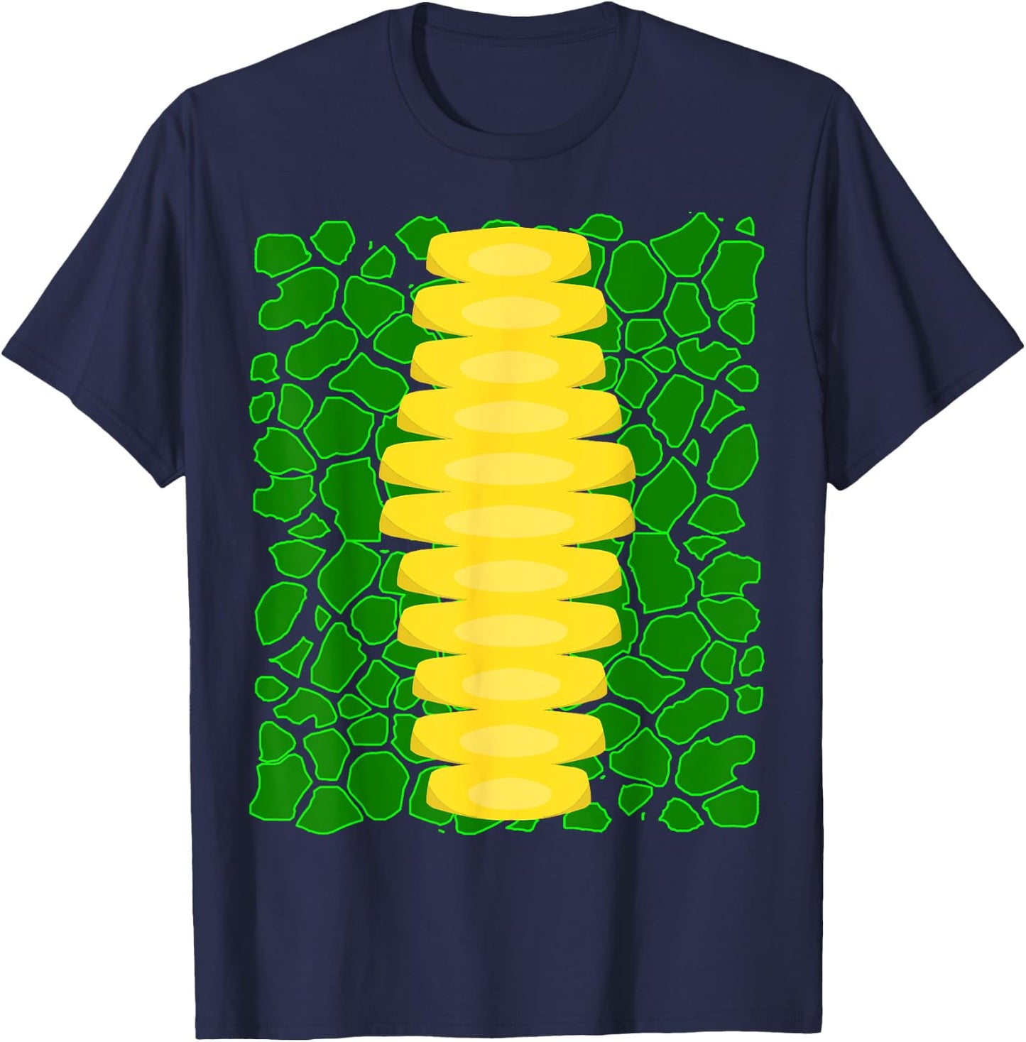 Dragon Costume Green Reptile Skin Pattern Print T-Shirt - T-Shirt | Navy