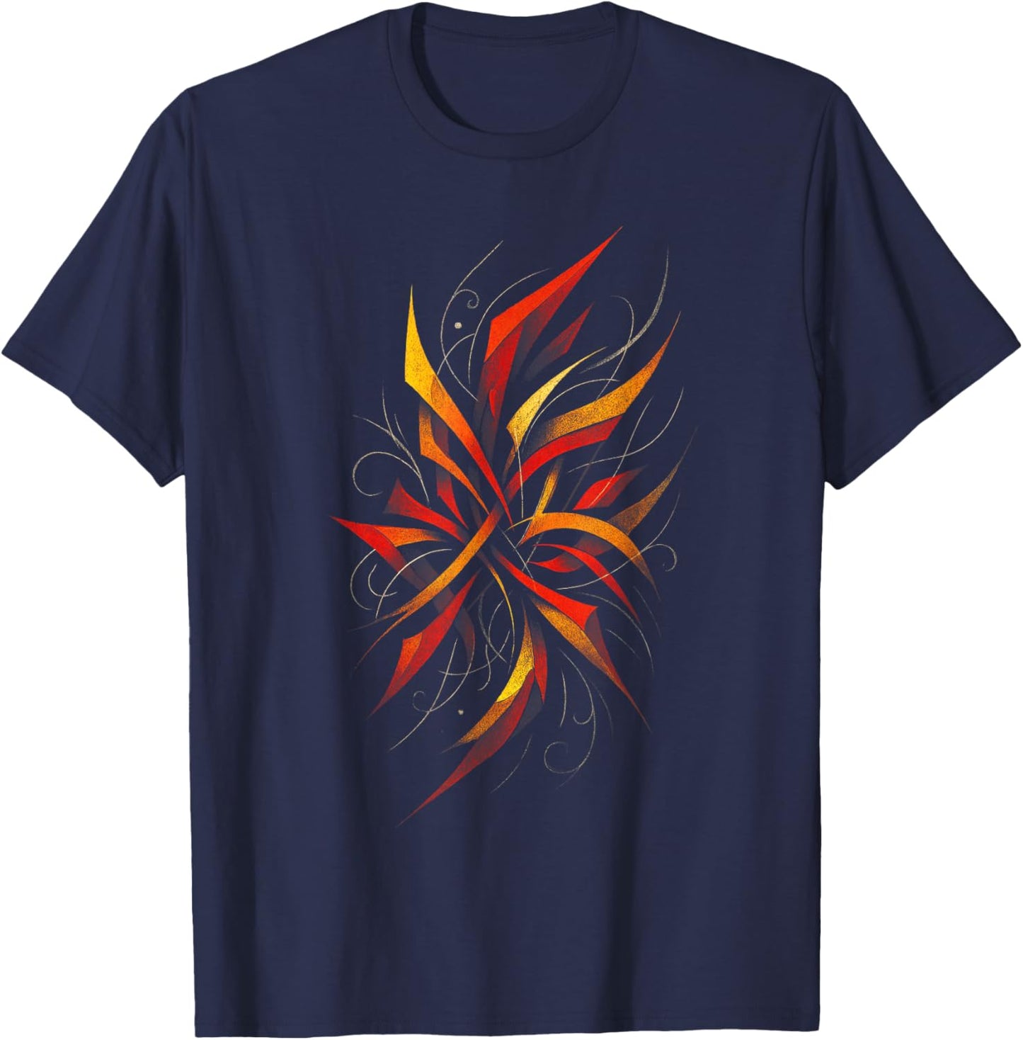 Geometric Aesthetic Swirling Abstract Pop-art T-Shirt - T-Shirt | Navy