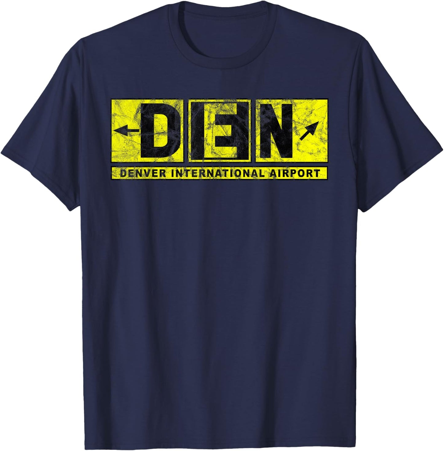 DEN Denver International Airport Taxiway Sign Pilot Vintage T-Shirt - T-Shirt | Navy