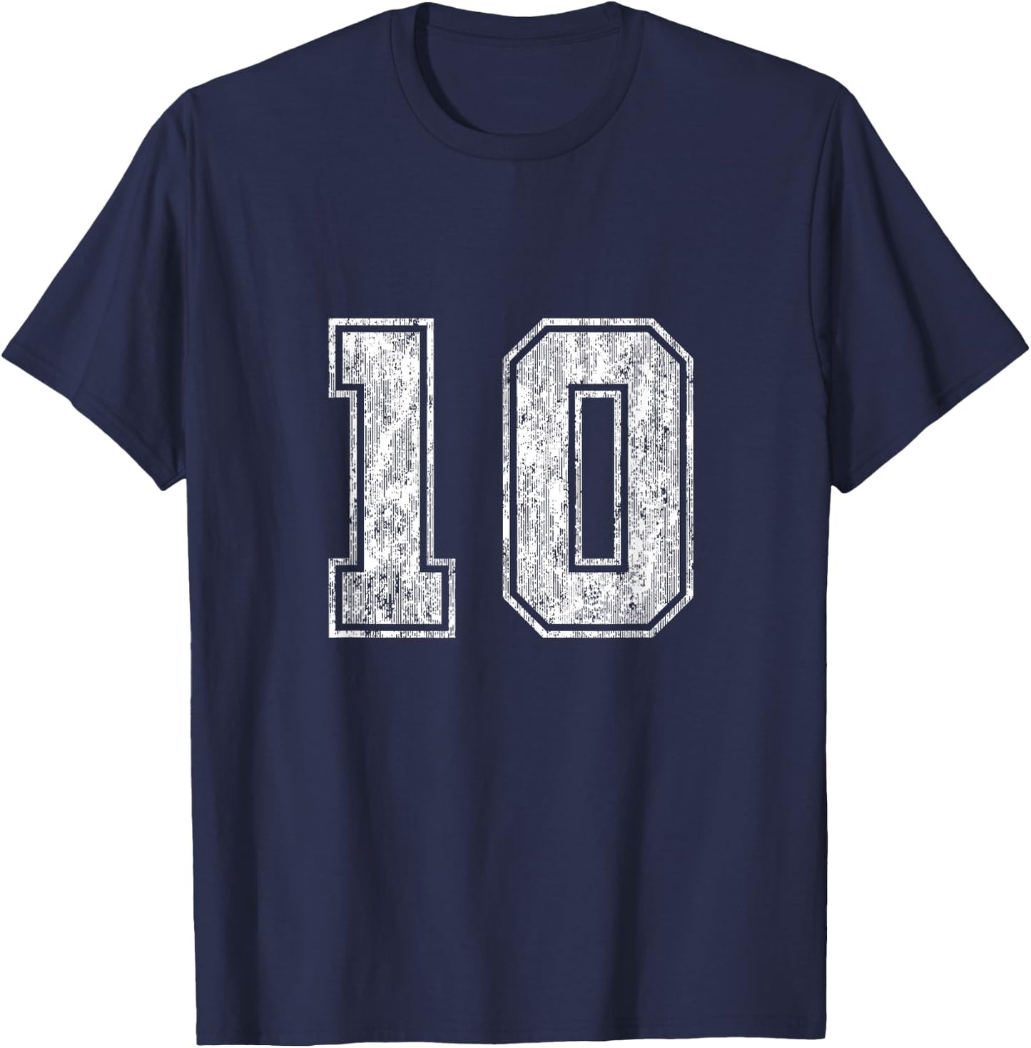 Number 10 Vintage Ten Sports Design T-Shirt - T-Shirt | Navy