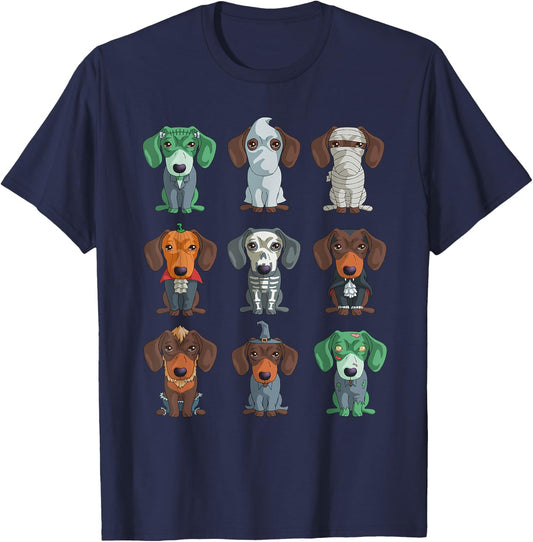 Dachshund Halloween Funny Weiner Gift Shirt T-Shirt - T-Shirt | Navy