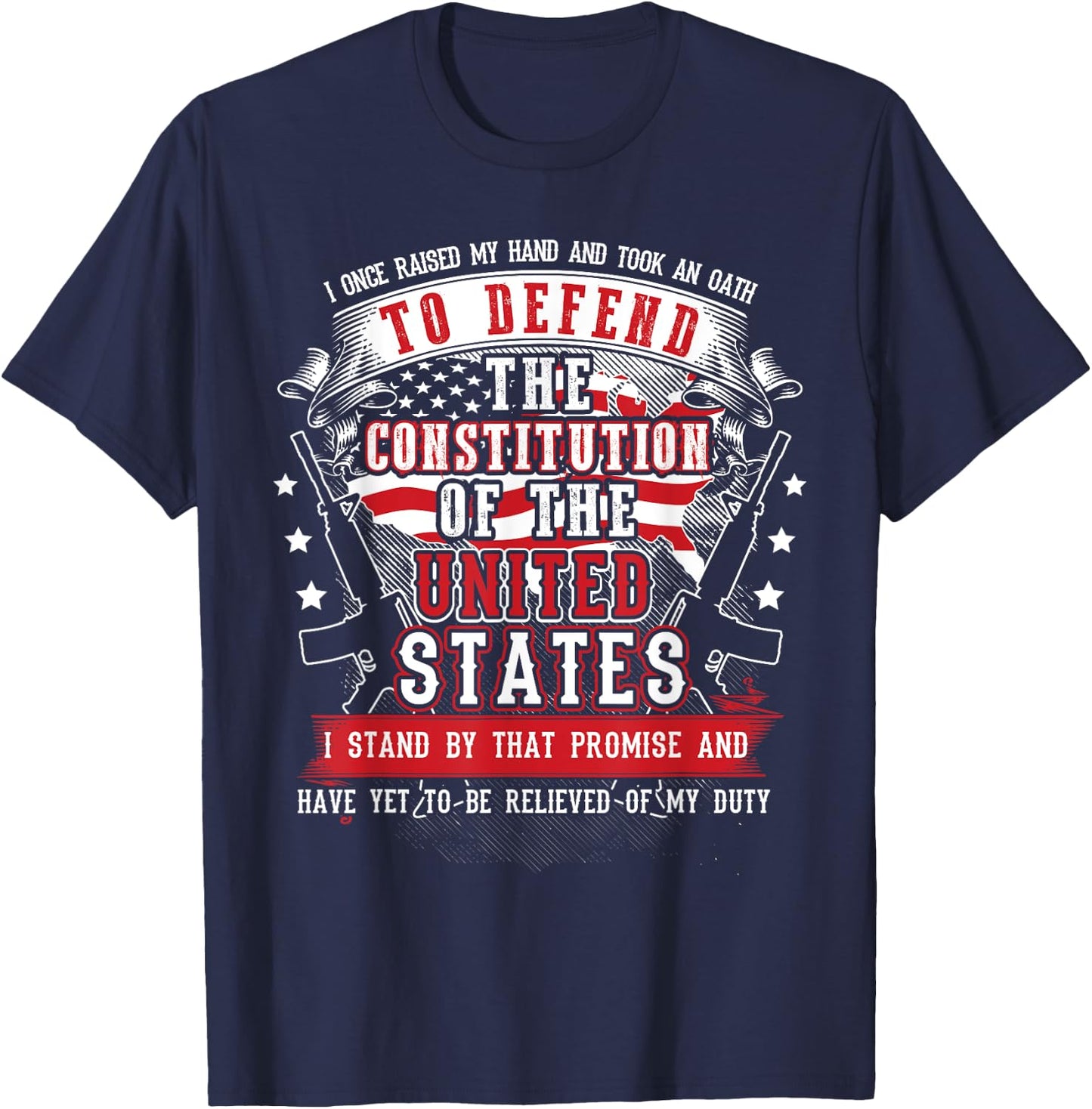 US Military Veteran Oath To Defend The Constitution T-Shirt - T-Shirt | Navy
