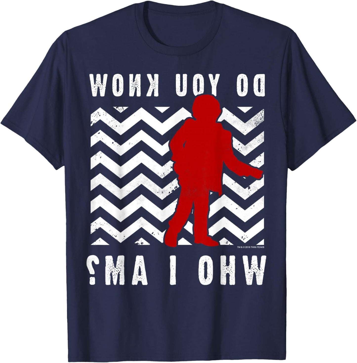 Twin Peaks Do You Know Who I Am Vintage Mystery Logo T-Shirt - T-Shirt | Navy