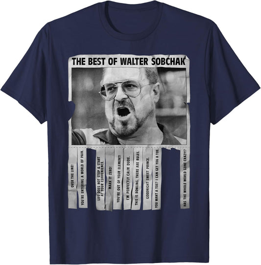 The Big Lebowski Walter Best of Quotes Flyer T-Shirt - T-Shirt | Navy