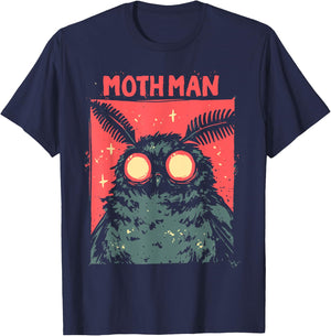 WEST VIRGINIA MOTHMAN CRYPTID -Adults Cryptidcore , Black, Small, Short Sleeve T-Shirt - T-Shirt | Navy