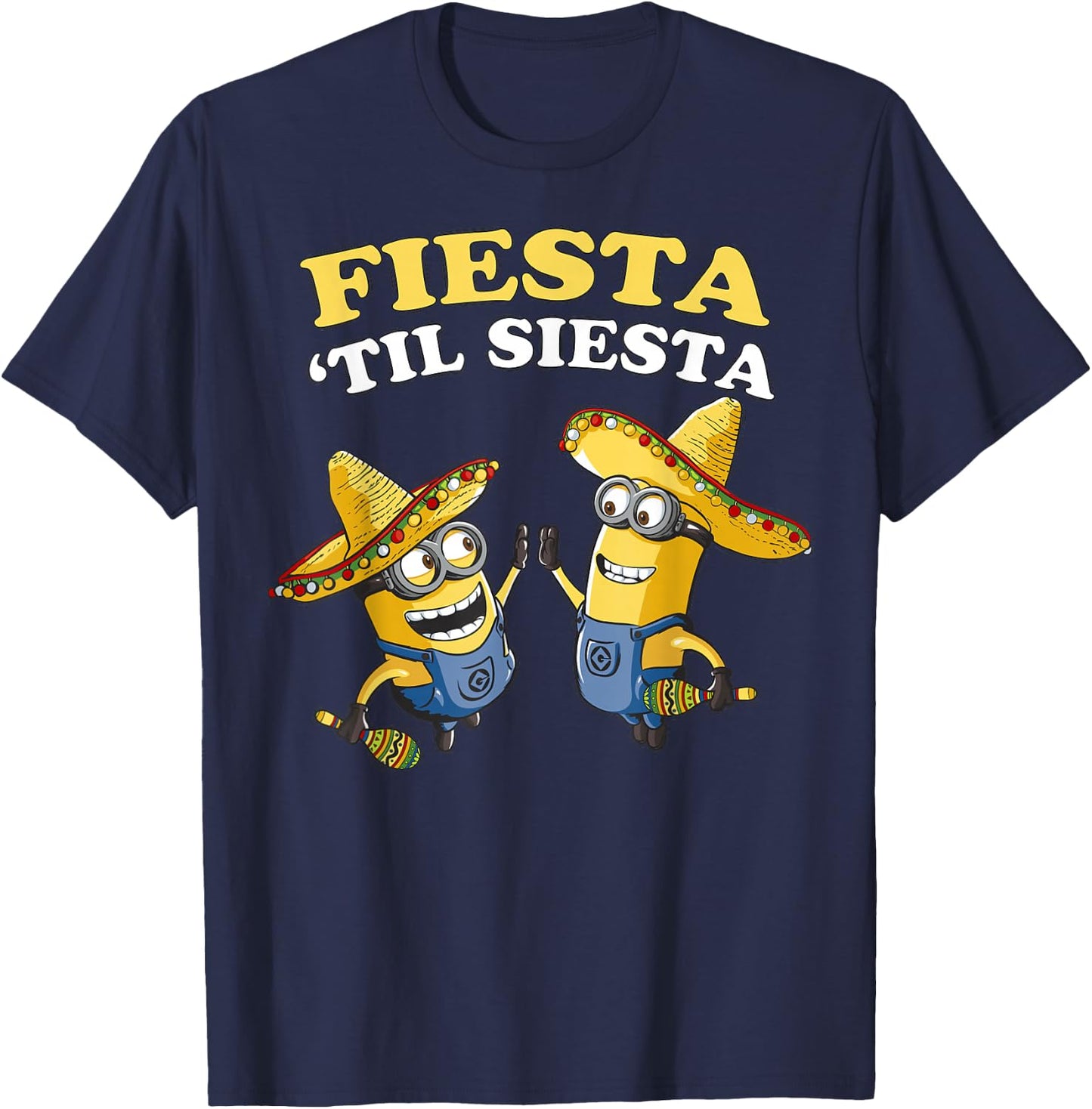 Despicable Me Minions Fiesta Til Siesta Graphic T-Shirt - T-Shirt | Navy