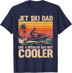 Vintage Jetski Father Funny Jet Skiing Lover Dad T-Shirt - T-Shirt | Navy