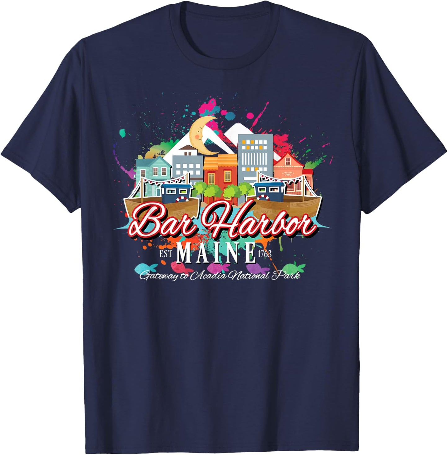 Bar Harbor Maine Gateway to Acadia National Park Souvenir T-Shirt - T-Shirt | Navy