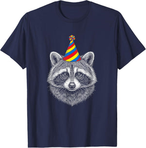Raccoon Birthday T-Shirt - T-Shirt | Navy