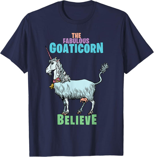 Majestic Goaticorn Unicorn Goat Mythical Creature Love T-Shirt - T-Shirt | Navy