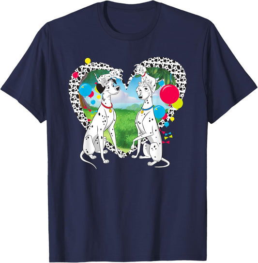 101 Dalmatians - Pongo and Perdita T-Shirt - T-Shirt | Navy