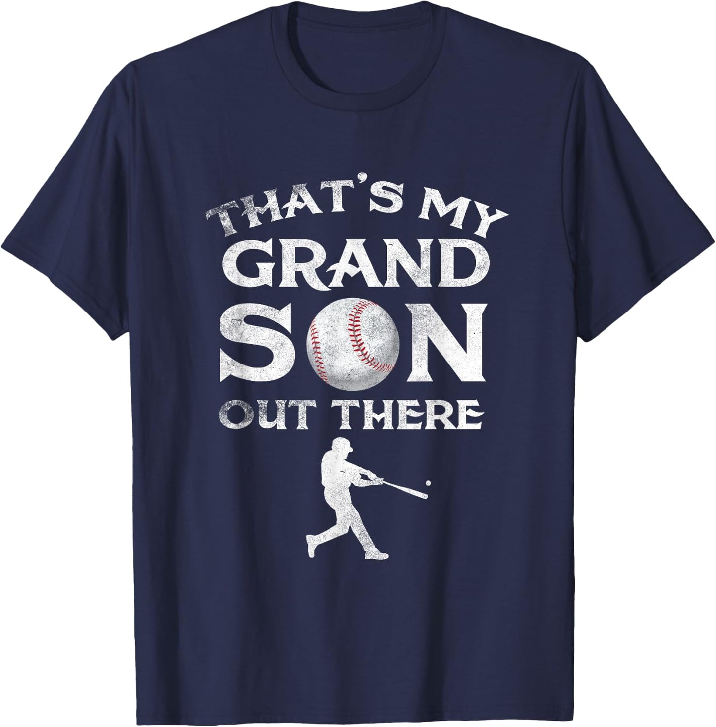 That's My Grandson Out There Baseball Papa Mimi T-Shirt - T-Shirt | Navy