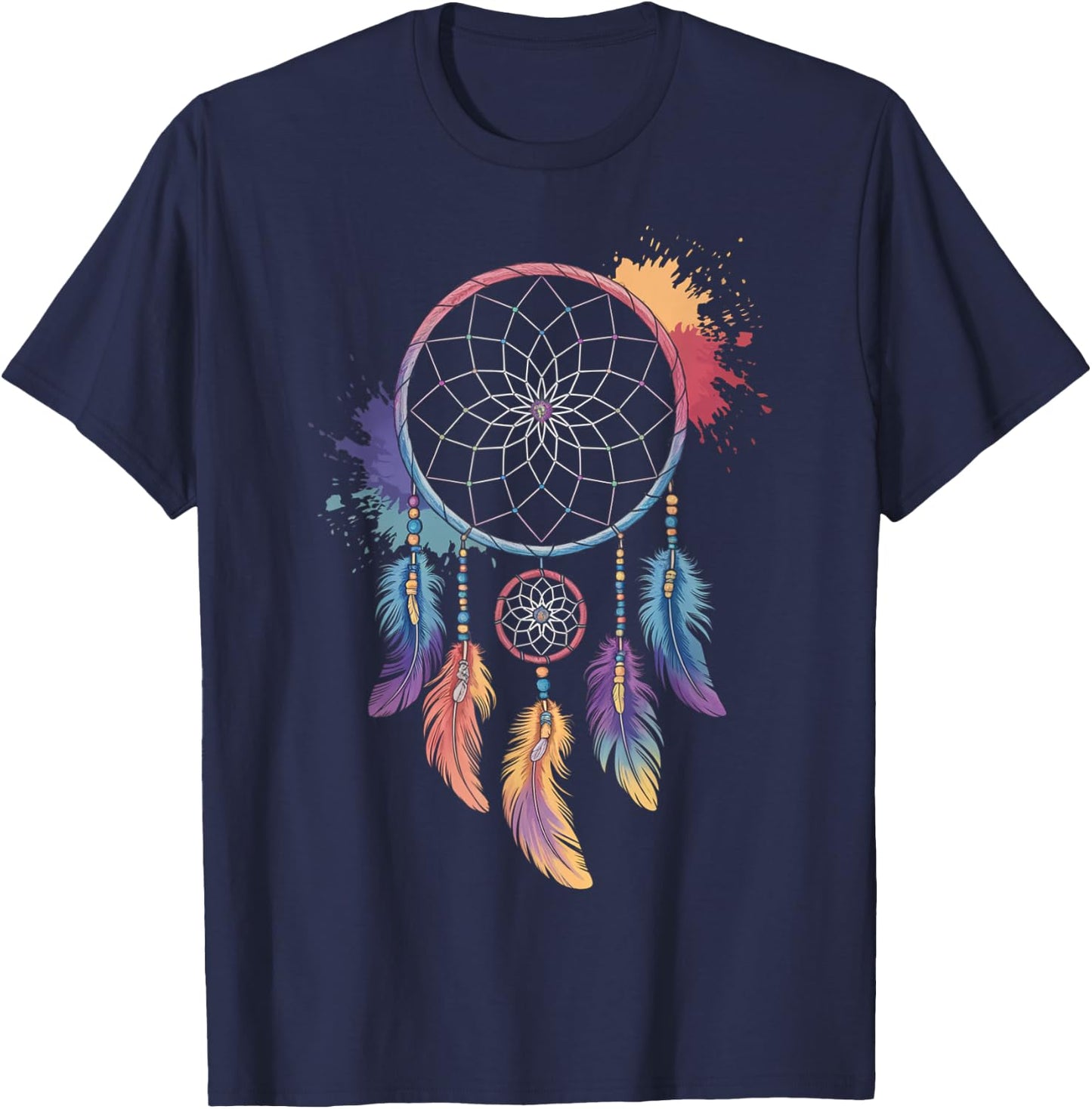 Dreamcatcher Boho Style Dream Catcher Native American T-Shirt - T-Shirt | Navy