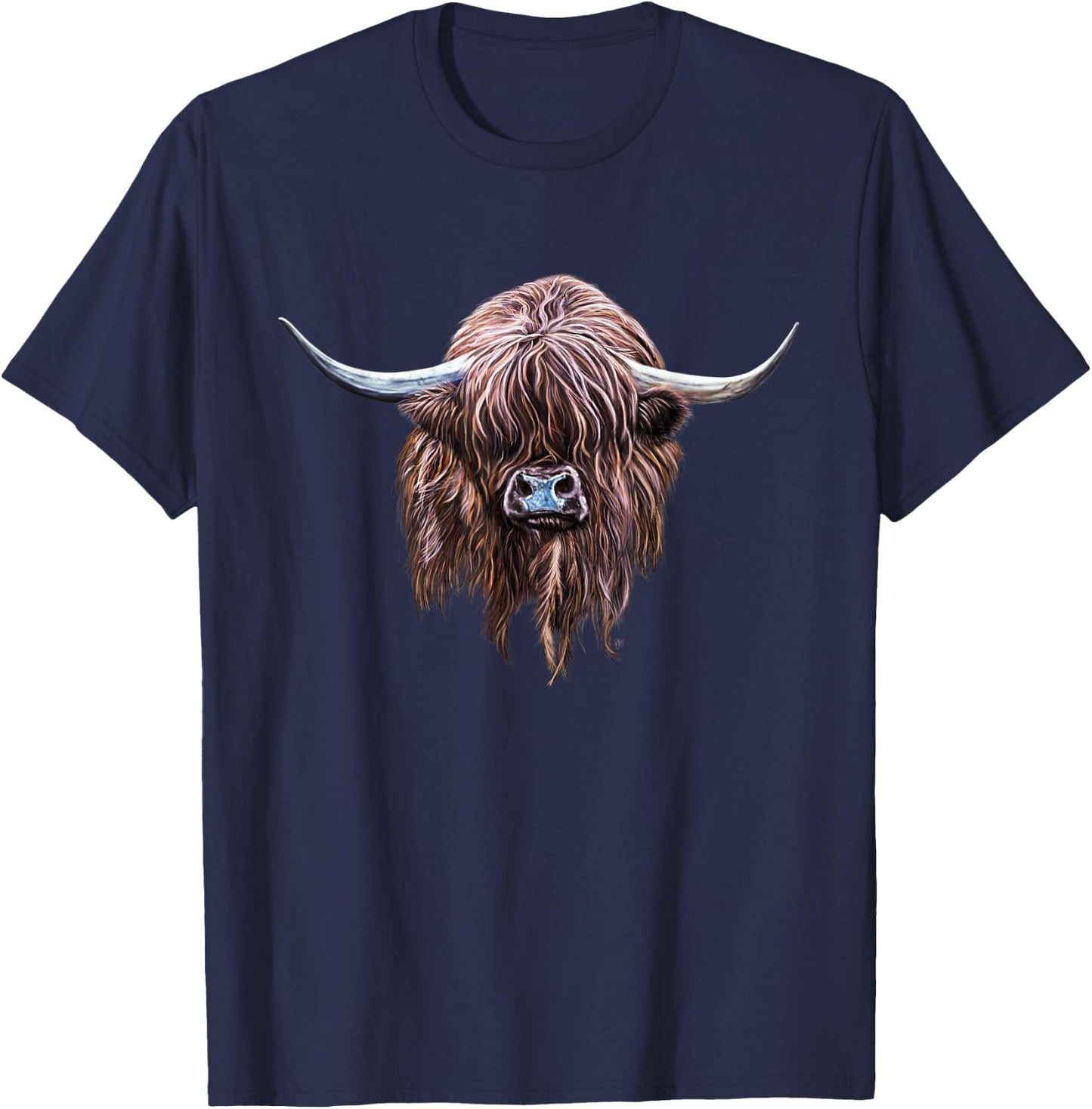 Scottish Highland Cow Wee Hamish The Hairy Coo T-Shirt - T-Shirt | Navy