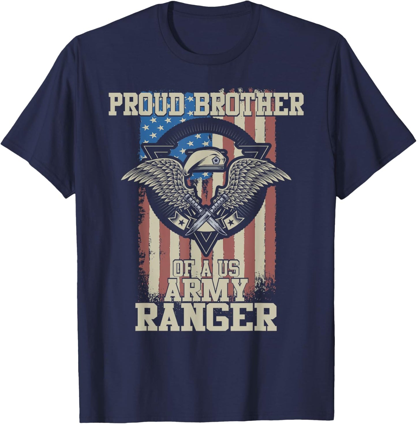 Proud Brother of US Army Ranger T-Shirt - T-Shirt | Navy