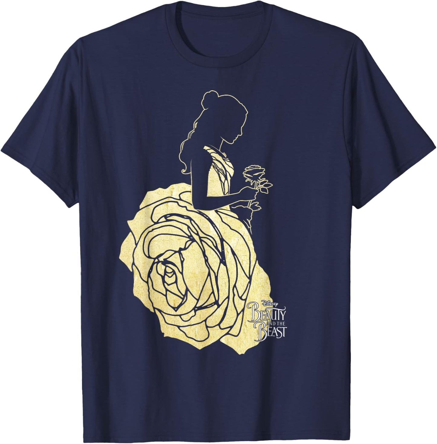Disney Beauty & The Beast Belle Golden Dress Graphic T-Shirt - T-Shirt | Navy