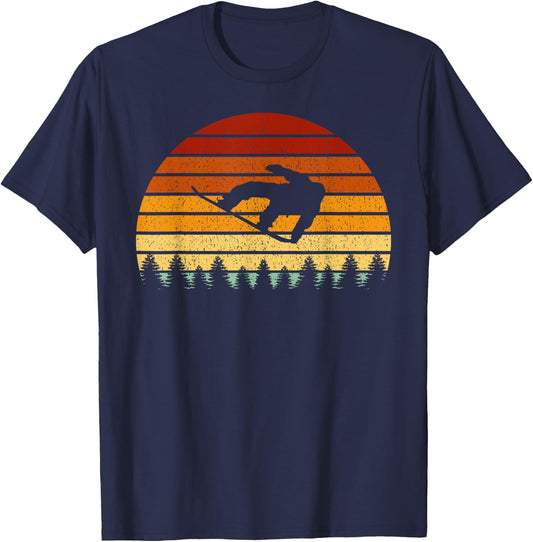 Vintage Sun Snowboard Gift Snowboarders T-Shirt - T-Shirt | Navy