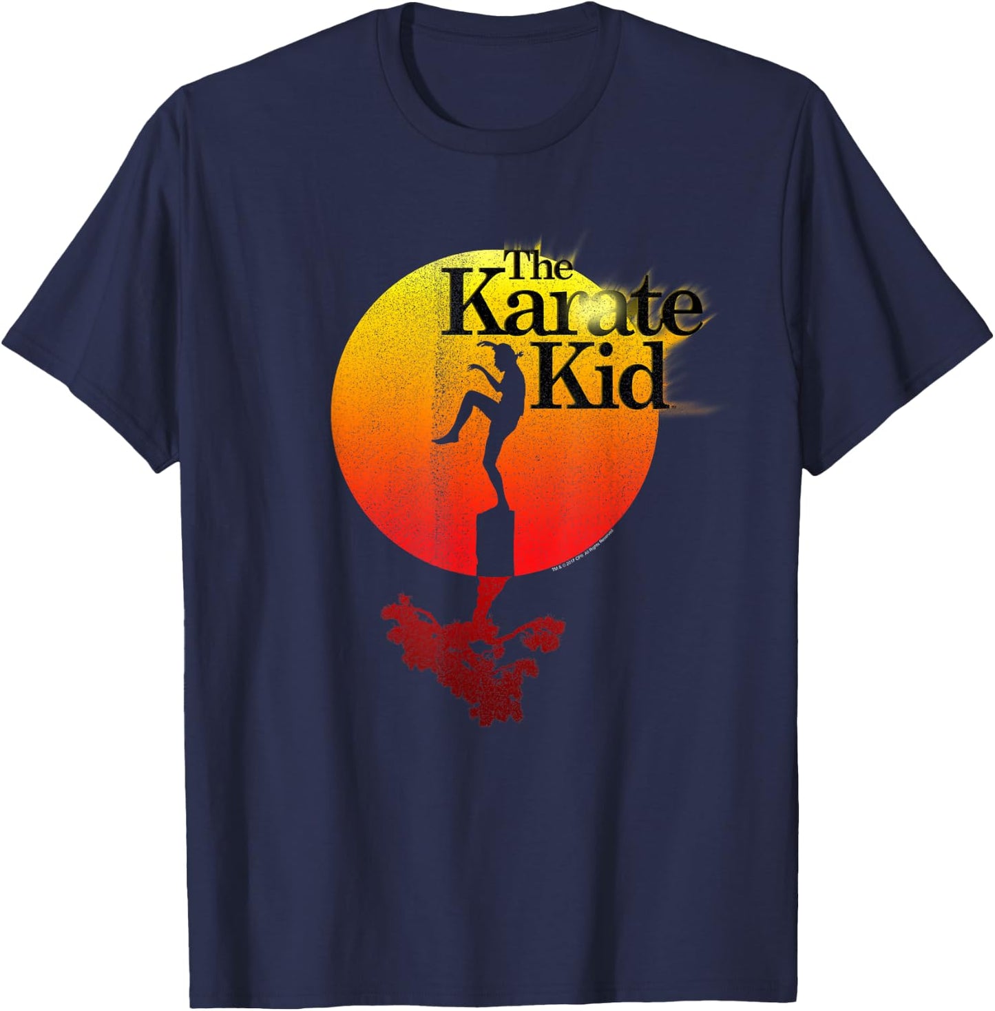 The Karate Kid Sun Gradient Logo Vintage Movie T-Shirt - T-Shirt | Navy
