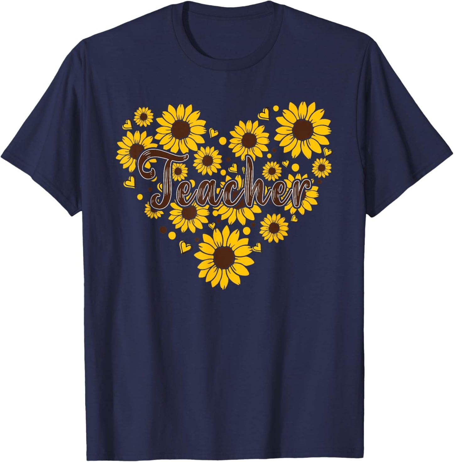 Sunflower Teacher Appreciation Gift T-Shirt - T-Shirt | Navy